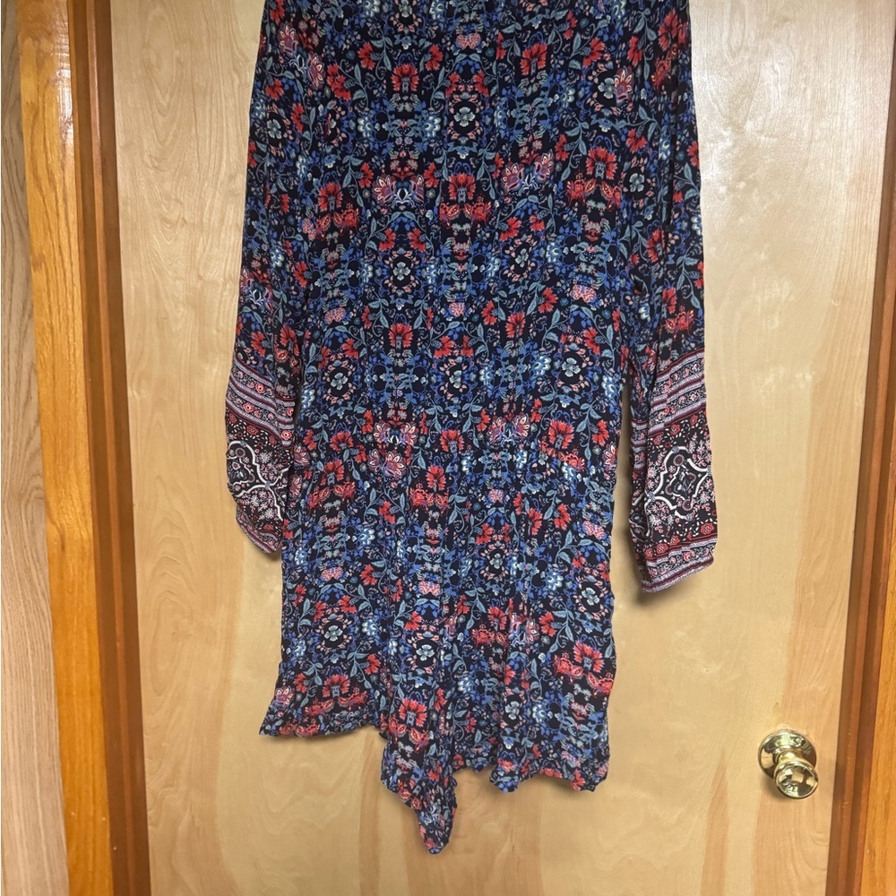 American Eagle Outfitters Blue and red flowered Ruffled Tiered romper - Picture 2 of 5